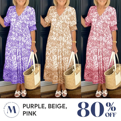 Madila - LAST DAY SALE 80% OFF - V-neck Bohemian Dress