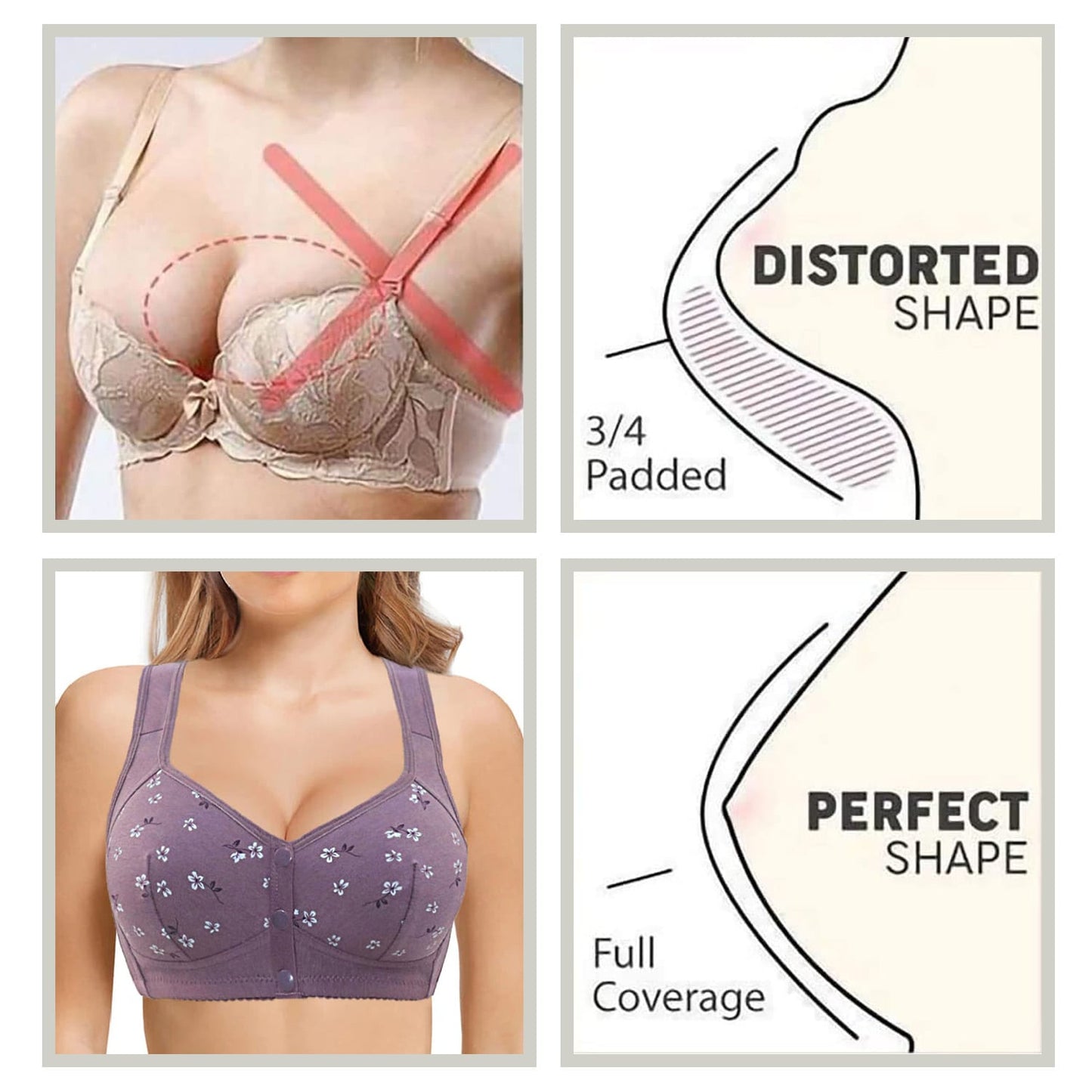 Daisy Bra - Comfortable & Convenient Front Button Bra